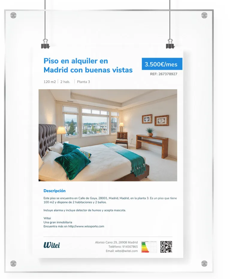 Carteles de escaparate generados con Witei