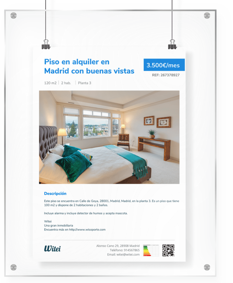 Carteles de escaparate generados con Witei