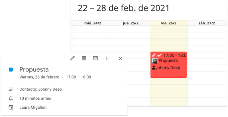 Sincronización bidirecional de Witei con Google Calendar