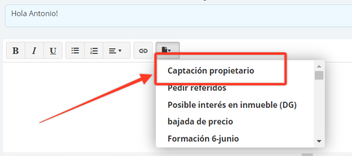 Usar las plantillas de correo en witei